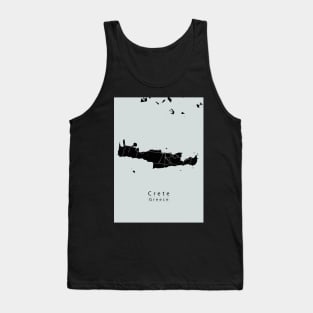 Crete Greece Island Map dark Tank Top